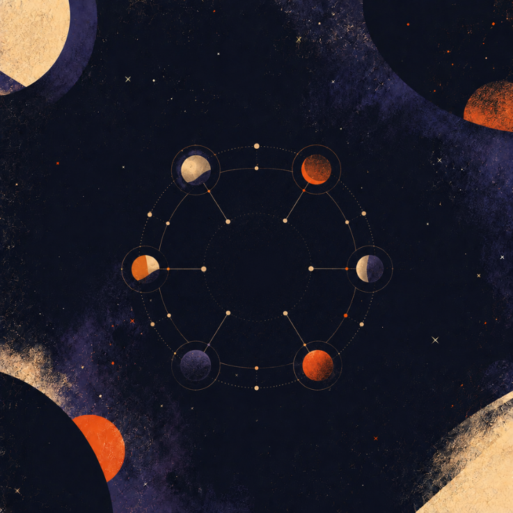Organization network — orbit ring with planets